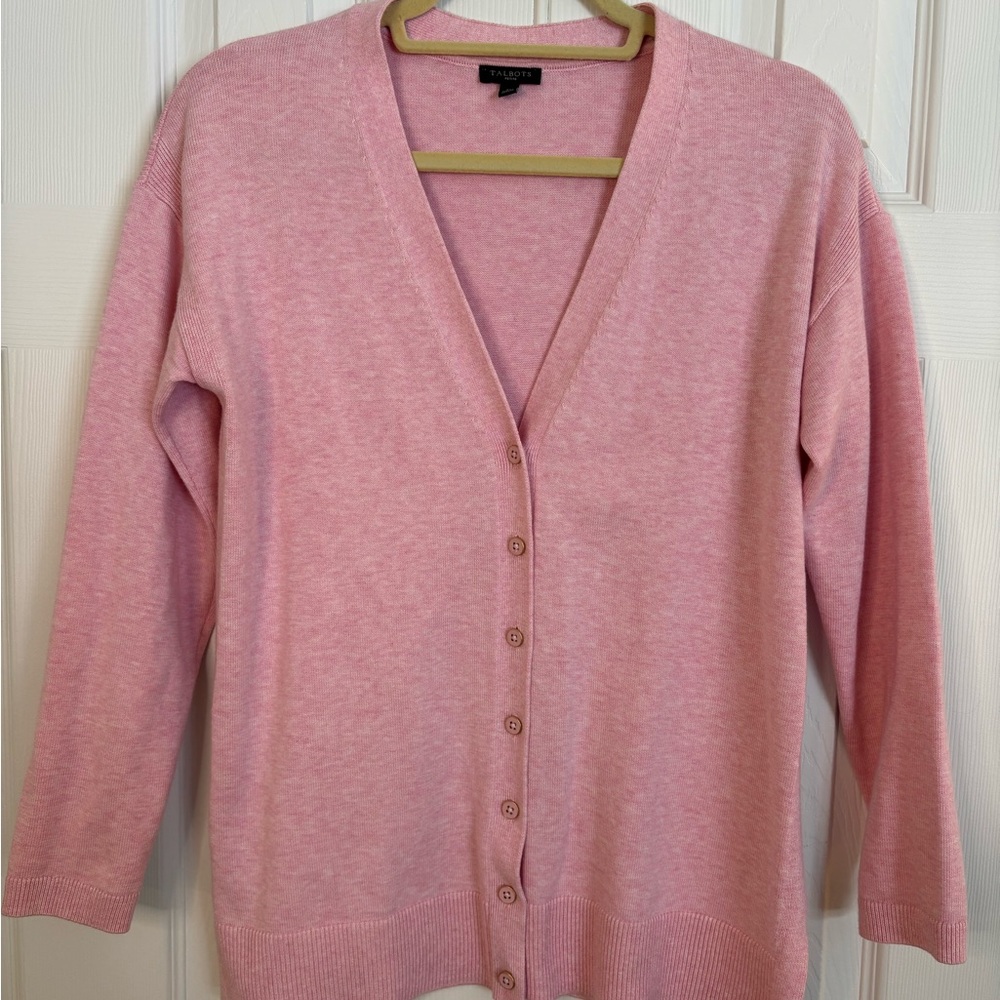 Talbots Cardigan Sweater Women’s size: small petite color: soft pink